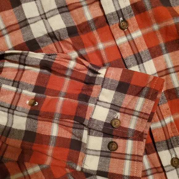 croft and Barrow Orange flannel print shirt size xl - Picture 3 of 4
